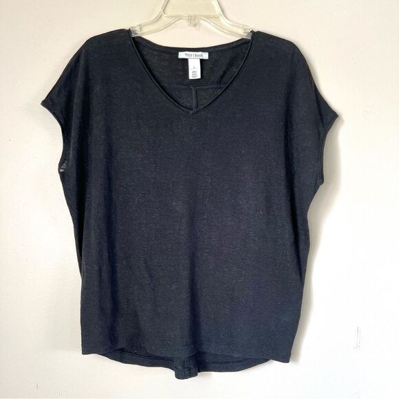 White House Black Market Linen Blend Dolman Black Sweater Top Size Small - Picture 1 of 11